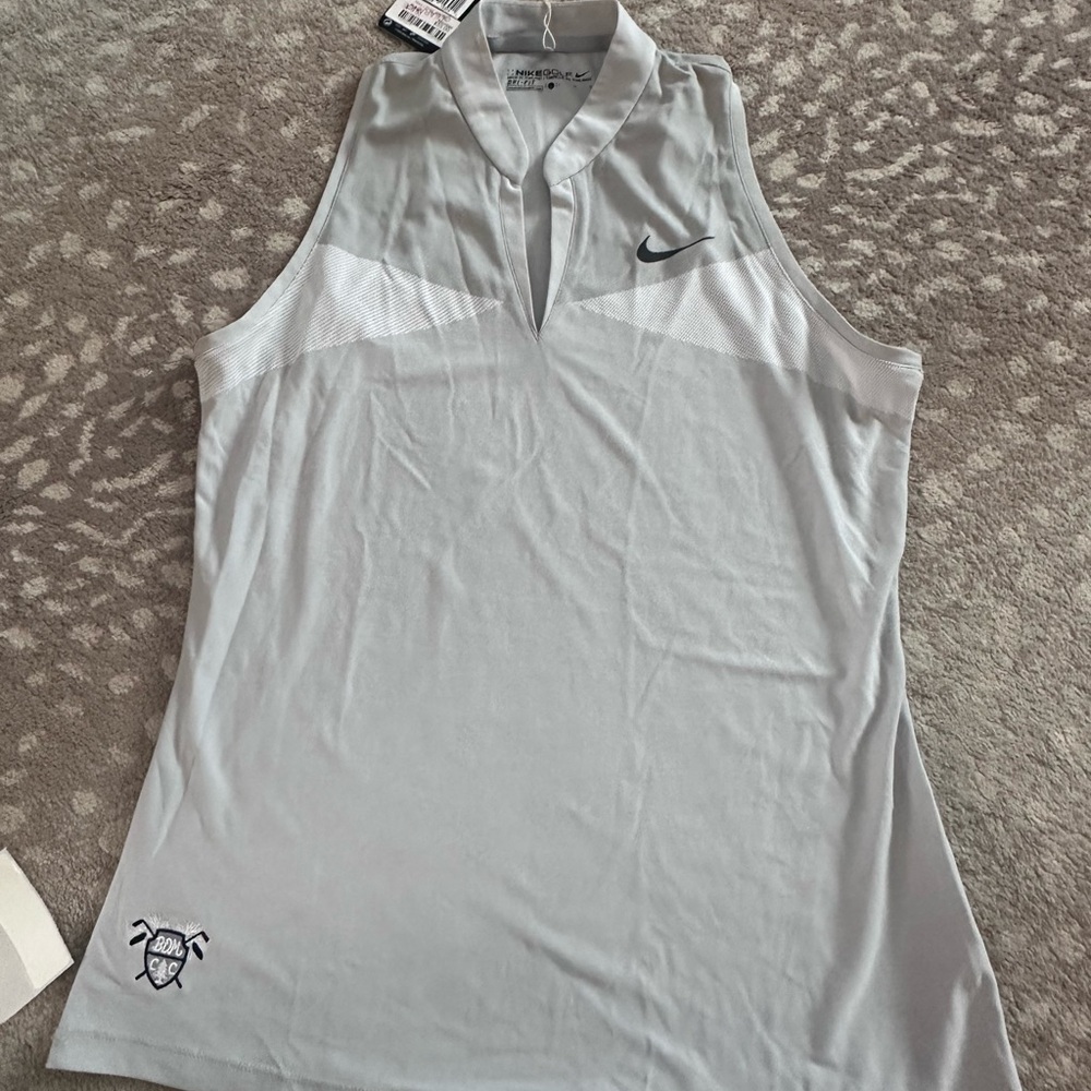 Nike Light Gray Sleeveless Golf Polo
